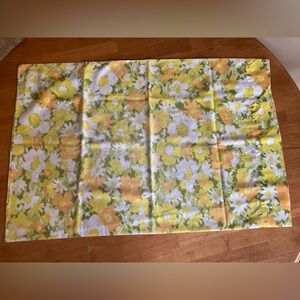 2 vintage Springmaid orange and yellow pillowcases